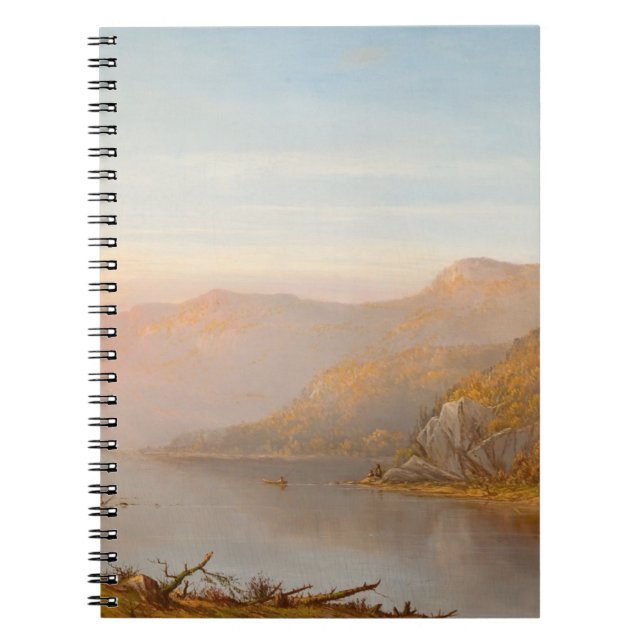 Caderno Espiral Cena do rio das Montanhas (outono do Hudson) (Frente)