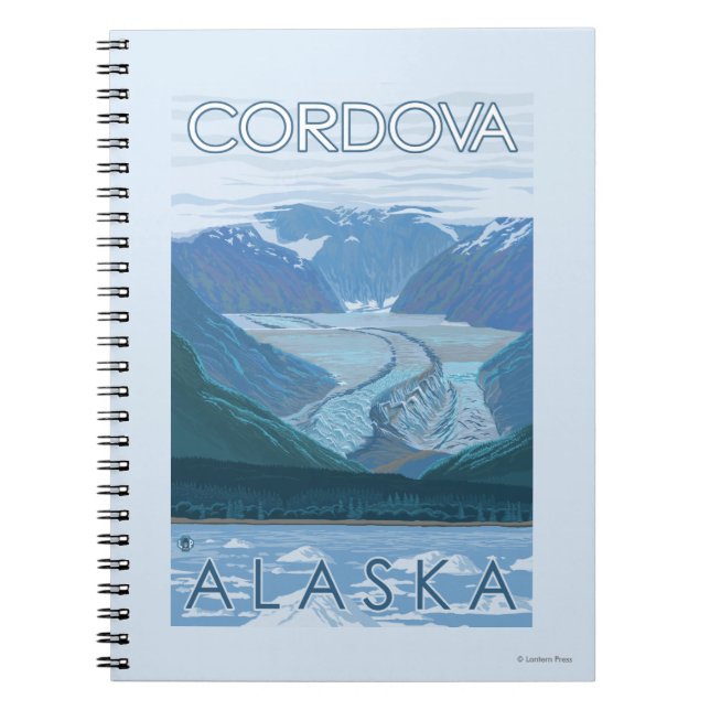 Caderno Espiral Cena Glacier - Córdova, Alasca (Frente)