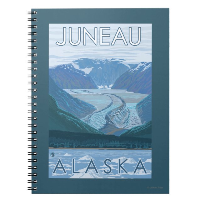 Caderno Espiral Cena Glacier - Juneau, Alaska (Frente)