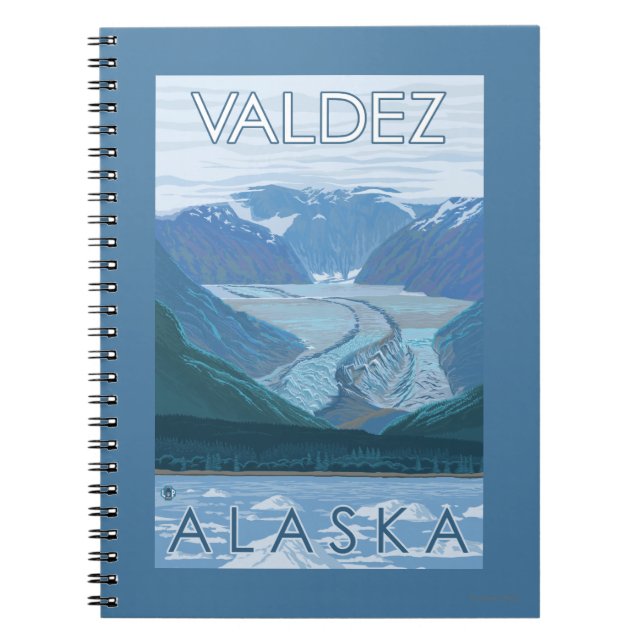 Caderno Espiral Cena Glacier - Valdez, Alaska (Frente)