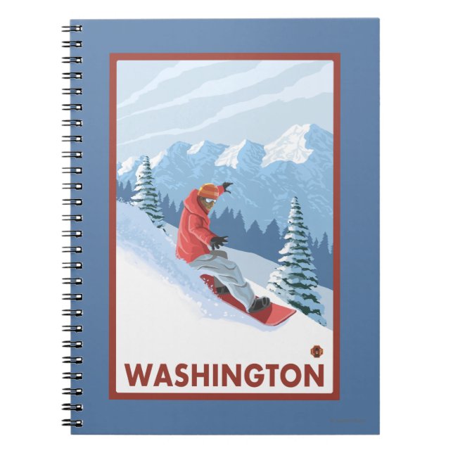 Caderno Espiral Cena Snowboarder - Washington (Frente)