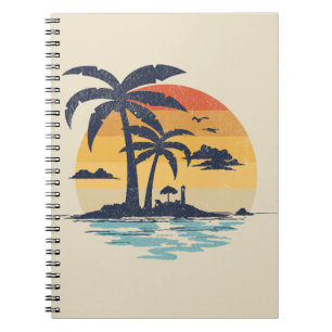 Caderno Espiral Cena tropical de verão