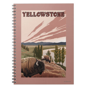 Caderno Espiral Cena YellowstoneBison