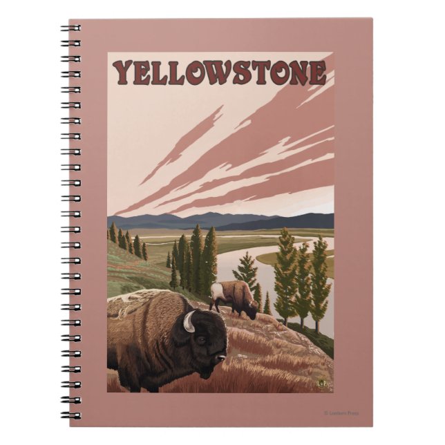 Caderno Espiral Cena YellowstoneBison (Frente)