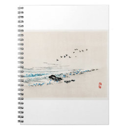 Caderno Espiral Cenário de praia por Kono Bairei