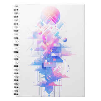 Caderno Espiral Cenário Geométrico Sonhador do Céu