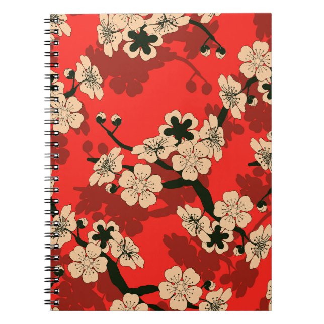 Caderno Espiral Central de Cereja Japonesa: Na moda (Frente)