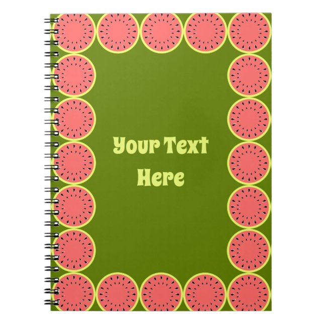 Caderno Espiral Centro de Texto Múltiplo Rosa de Melancia (Frente)