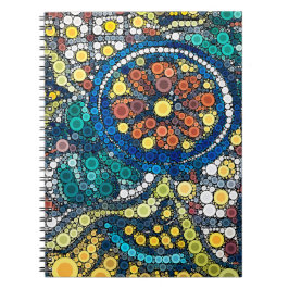 Caderno Espiral cerâmica artística do sudoeste colorida única