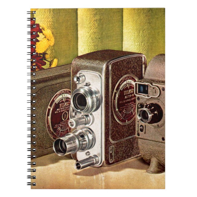 Caderno Espiral cerca de 1950 de câmeras de cinema caseiras (Frente)