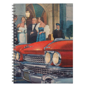 Caderno Espiral cerca de 1960 Cadillac vermelho