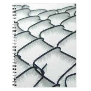 Caderno Espiral Cerca de elo de cadeia branca e preta