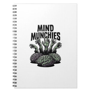 Caderno Espiral Cérebro de Morto-Vivo Banquete Vintage Mãos de Zum
