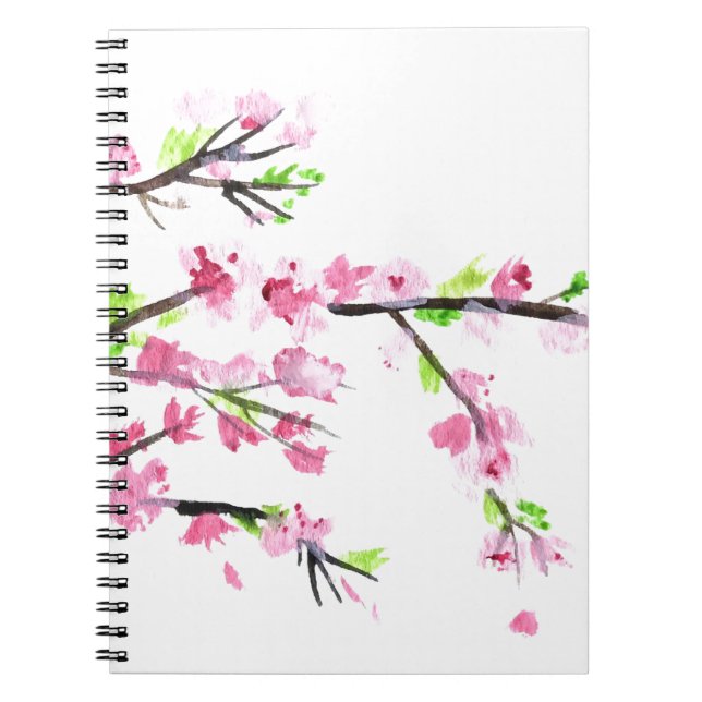 Caderno Espiral Cereja floresce (Frente)