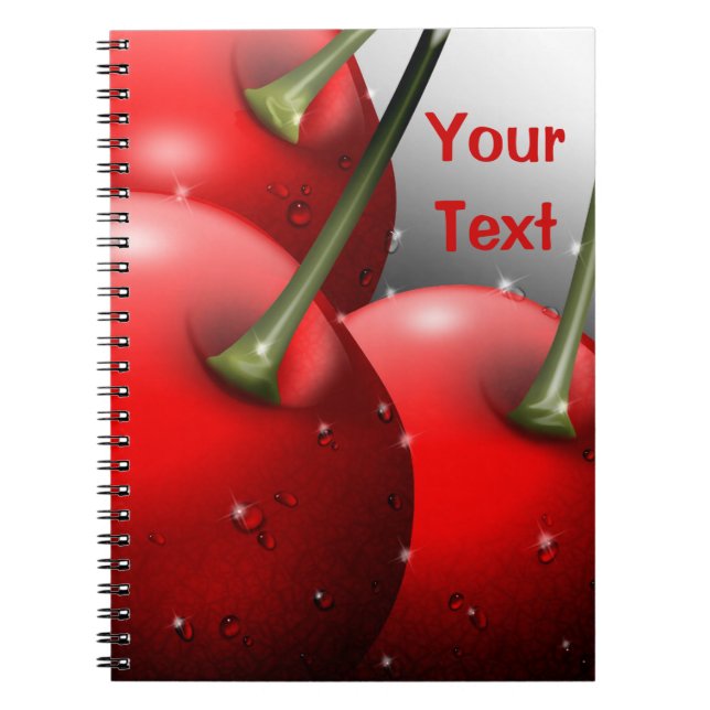 Caderno Espiral Cerejas com gotas de areia (Frente)
