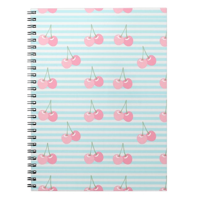 Caderno Espiral Cerejas Cor-de-Rosa Verão (Frente)