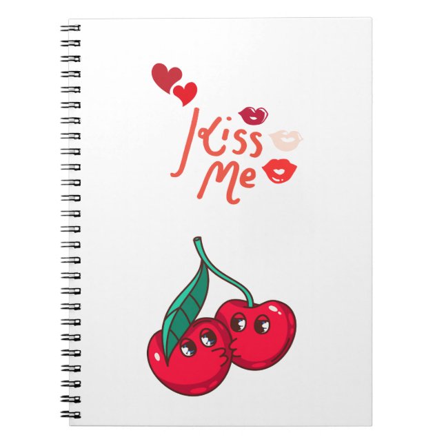 Caderno Espiral Cerejas Engraçadas no Amor. (Frente)