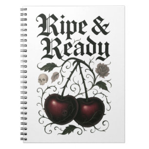 Caderno Espiral Cerejas Maduras & Prontas Gráfico Gótico