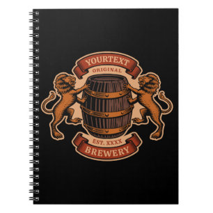 Caderno Espiral Cerveja Personalizada de Cervejaria Vintage Lion e