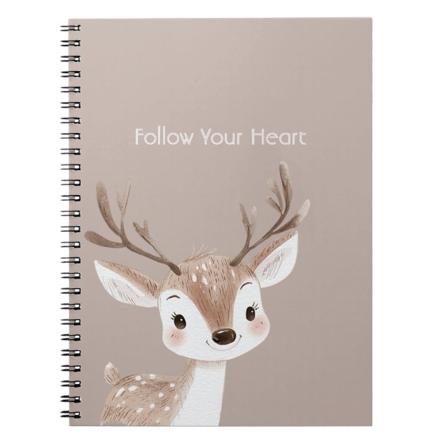 Caderno Espiral Cervo Feliz da Floresta (Frente)