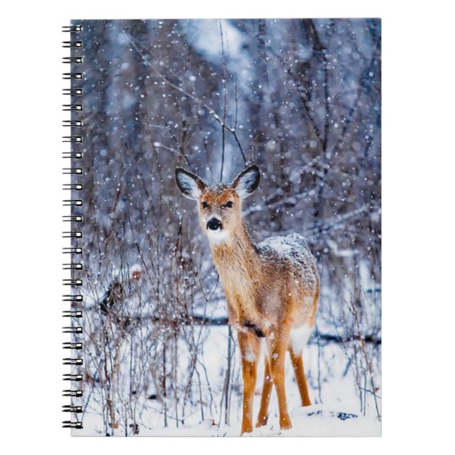 Caderno Espiral Cervo na Neve (Frente)