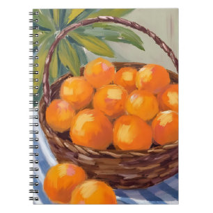 Caderno Espiral Cesta de Laranjas Frutas Cítricas Pintura