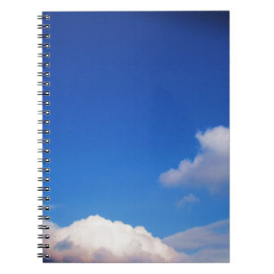 Caderno Espiral Céu Azul Claro e Nuvens Brancas