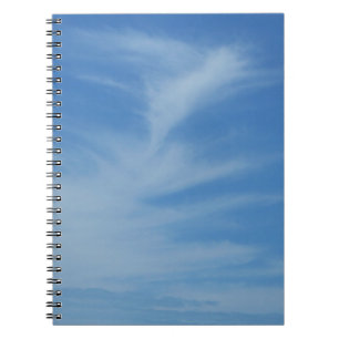 Caderno Espiral Céu Azul com Abstrato de Foto de Nuvens Brancas