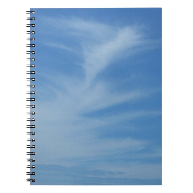 Caderno Espiral Céu Azul com Abstrato de Foto de Nuvens Brancas (Frente)