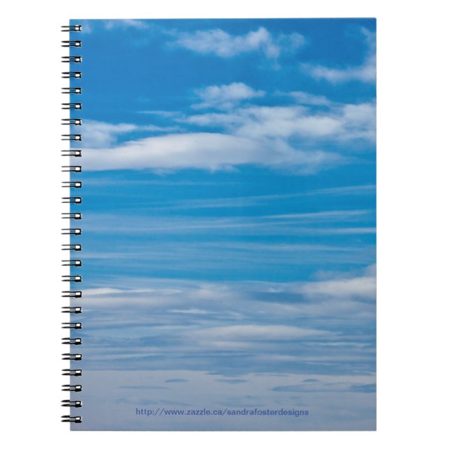 Caderno Espiral Céu Azul com Listras de Nuvem (Frente)
