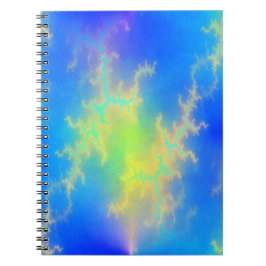 Caderno Espiral Céu Azul e Ouros de Relâmpagos Amarelos