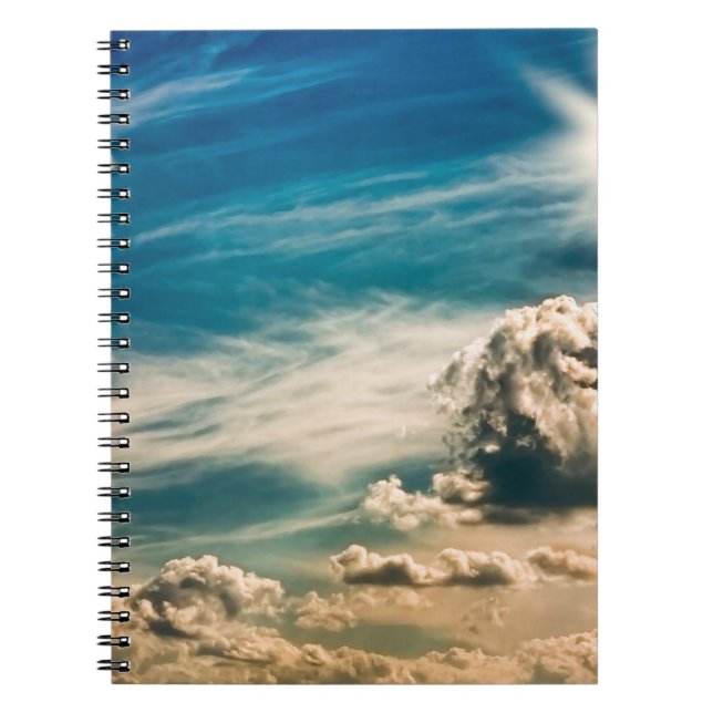 Caderno Espiral Céu de Paintery. Belo céu dramático com nuvens a (Frente)