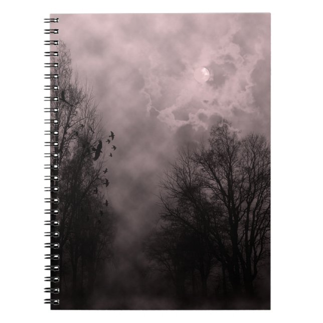 Caderno Espiral Céu Vermelho Sanguíneo Assaltado com Ravens (Frente)