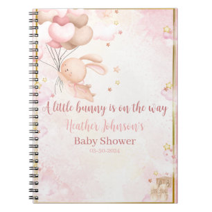Caderno Espiral Chá de Bebê da Menina Bunny