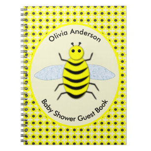 Caderno Espiral Chá de fraldas Personalizado De Bebê Amarelo Bonit