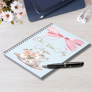 Caderno Espiral Chá de Noiva Festa de Chá Elegante à la Régence Fi