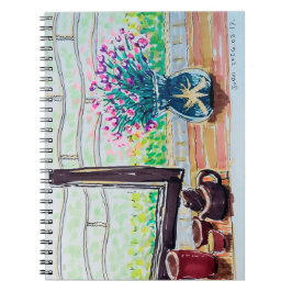 Caderno Espiral Chá e Flores à Janela