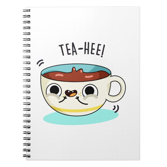 Caderno Espiral Chá Hee Xícara de Chá Divertida Piada  (Frente)
