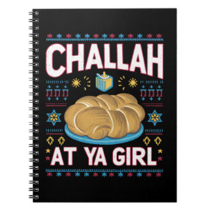 Caderno Espiral Challah At Ya Girl Comida Divertida de Hanukkah Ch