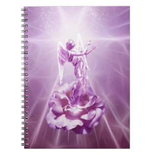 Caderno Espiral Chama do anjo do rosa cor-de-rosa do amor