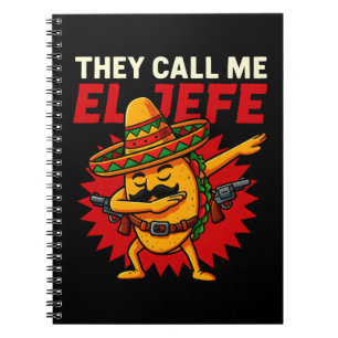 Caderno Espiral Chamam-me El Jefe Taco Funny Chefe Cinco De Mayo