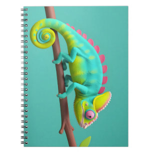 Caderno Espiral Chameleon, lagarto