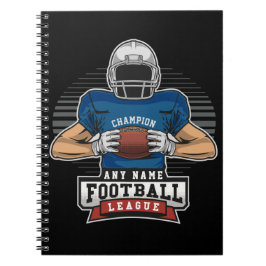 Caderno Espiral Champ da Equipe Personalizada de Jogadores da Liga