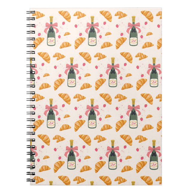 Caderno Espiral Champagne e Croissants (Frente)