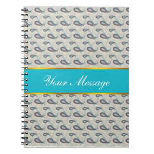 Caderno Espiral Champagne Paisley Pattern