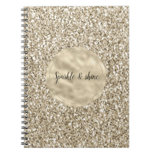 Caderno Espiral Champanhe Dourado Glitzy
