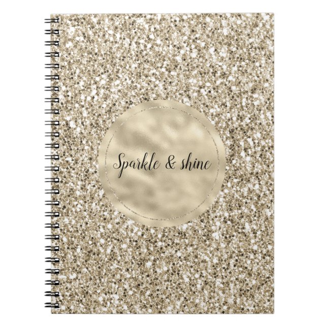Caderno Espiral Champanhe Dourado Glitzy (Frente)