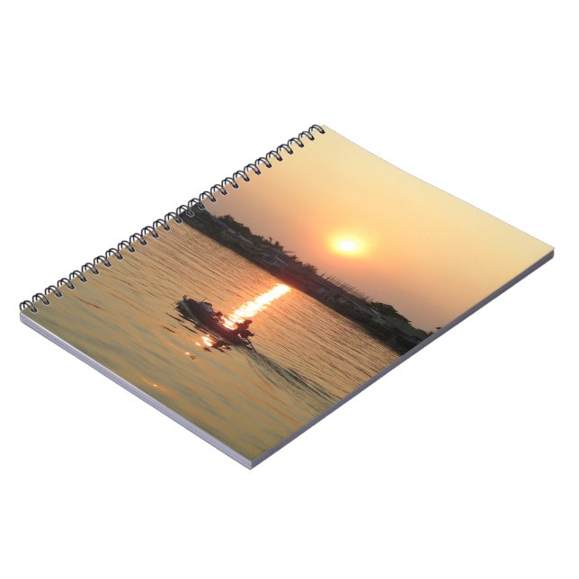 Caderno Espiral Chao Phraya River Sunset ... Ayutthaya, Tailândia (Left Side)