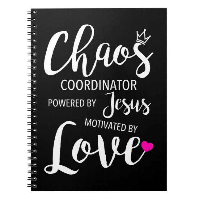 Caderno Espiral Chaos Coordinator Teacher Powered By Jesus Motivat (Frente)