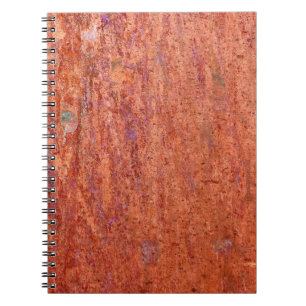 Caderno Espiral Chapa de metal enferrujada gravada por abstrato de